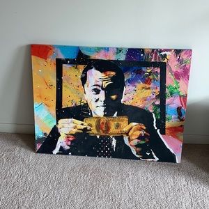 Wolf of Wall Street canvas painting 3’6”x 2’6”